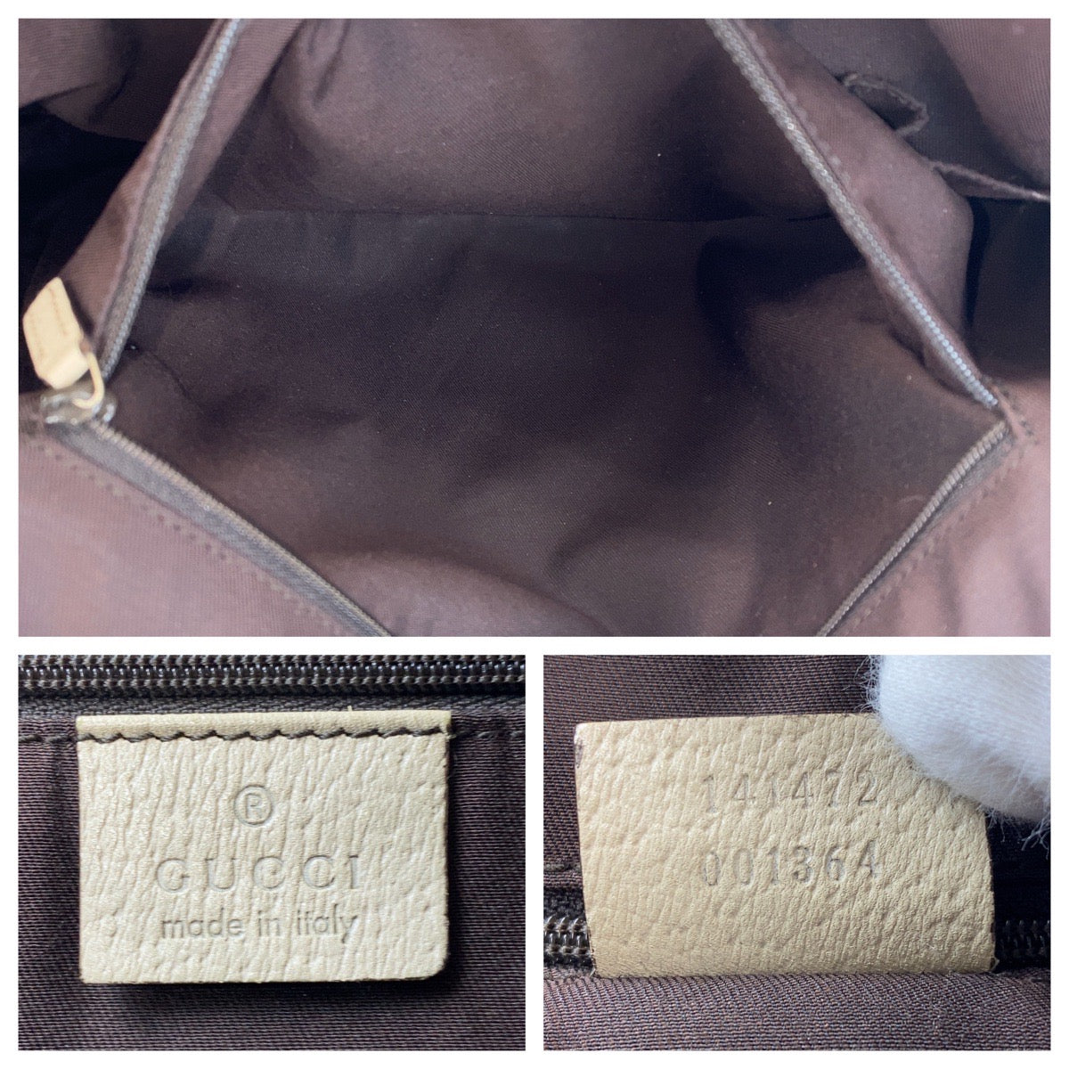 Gucci GG Canvas Leather Tote Bag