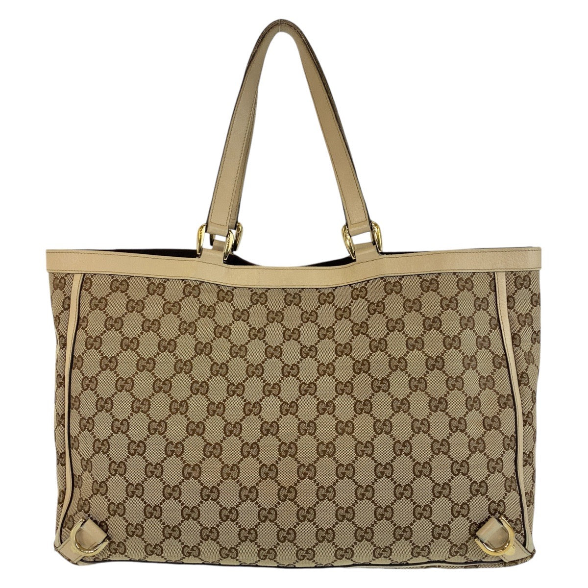 Gucci GG Canvas Leather Tote Bag