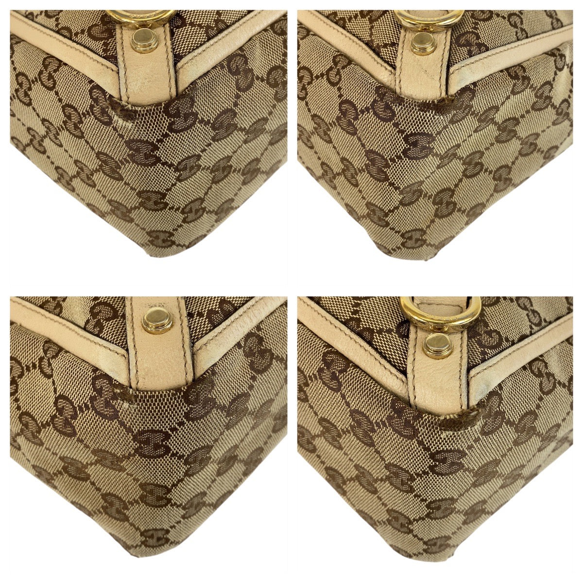 Gucci GG Canvas Leather Tote Bag