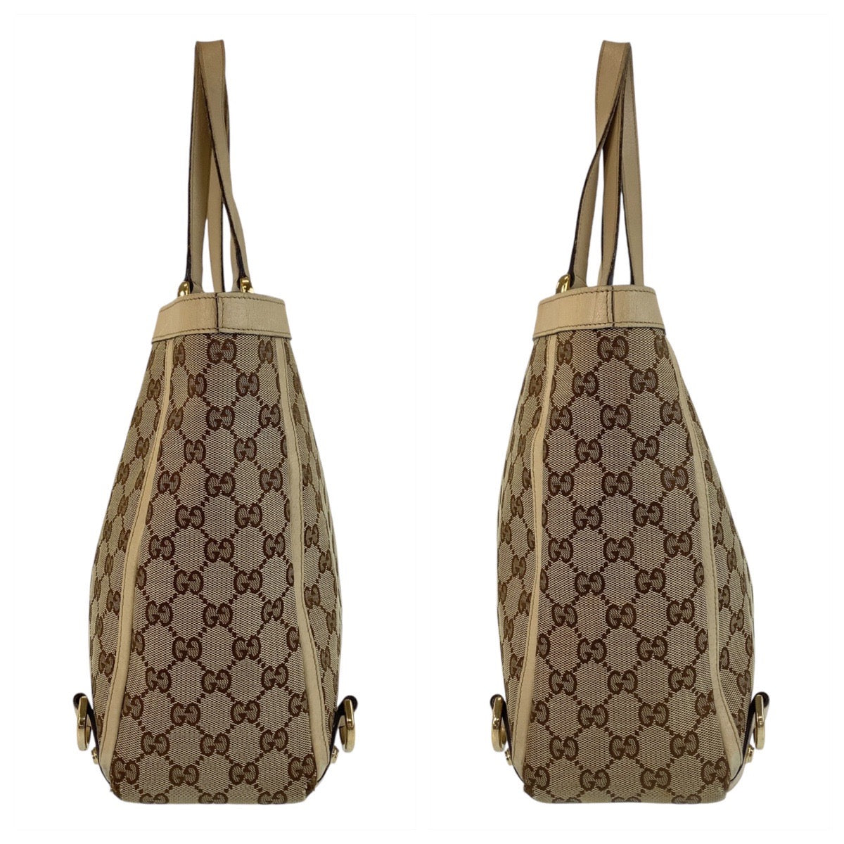 Gucci GG Canvas Leather Tote Bag