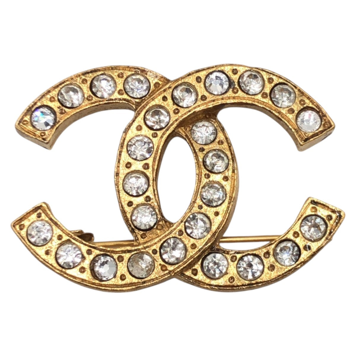 Chanel Vintage Rhinestone Coco Mark Brooch