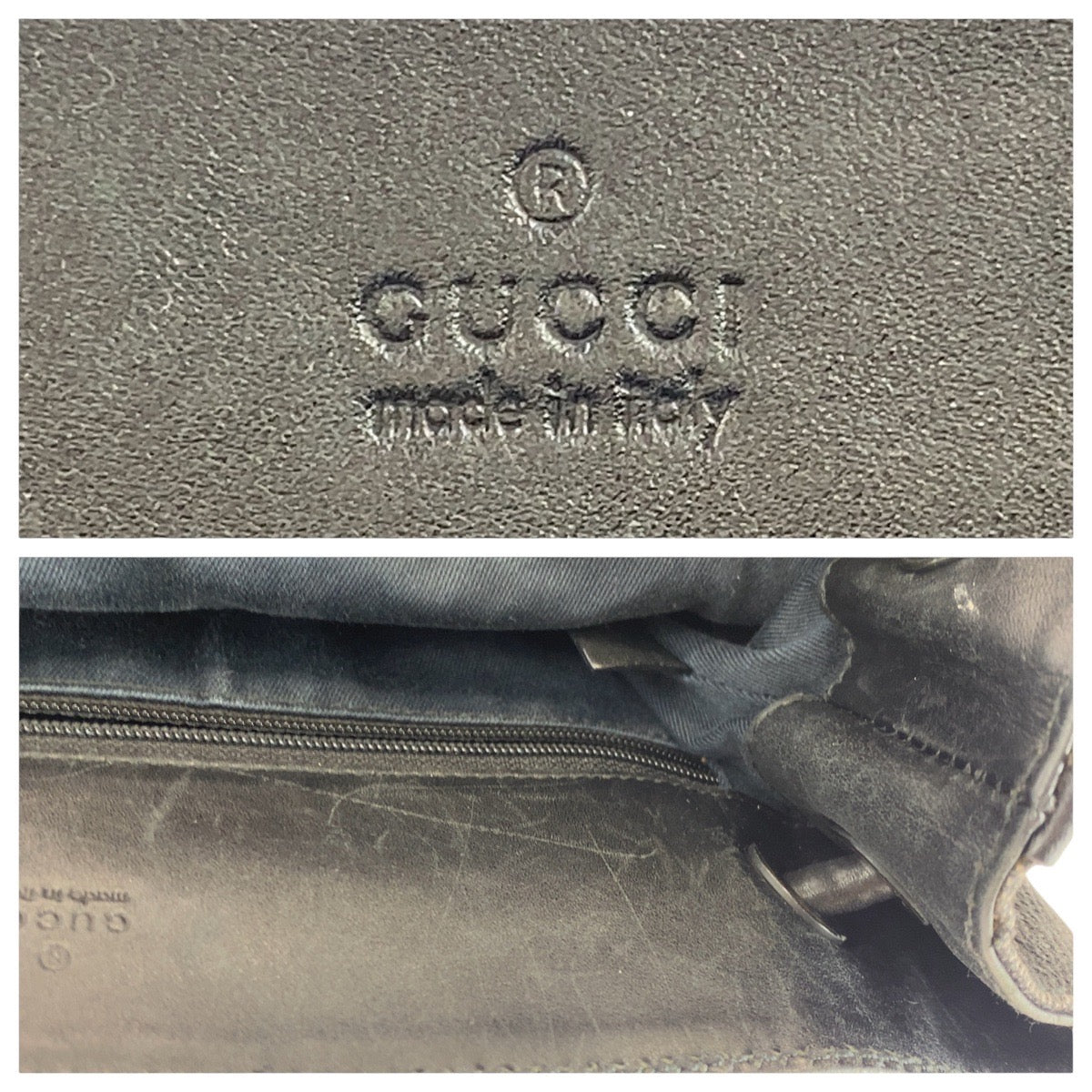 Gucci Black GG Canvas Leather Tote Bag