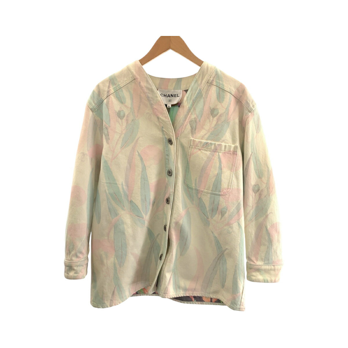 Chanel Botanical Denim Jacket Pink 36