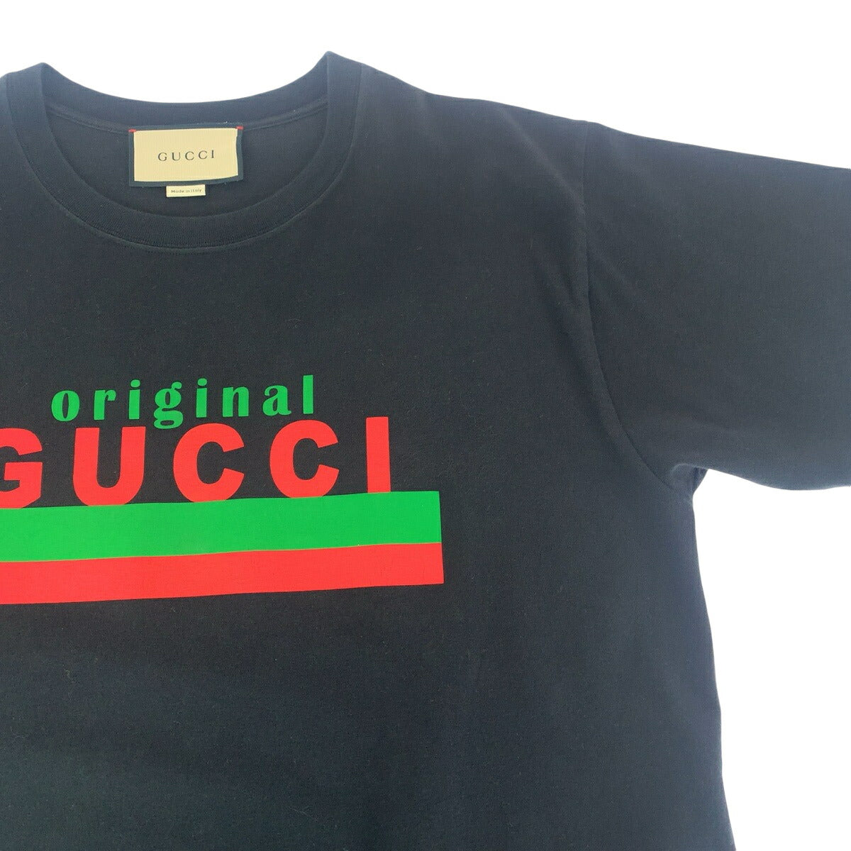 Gucci Logo Cotton T-Shirt Black S