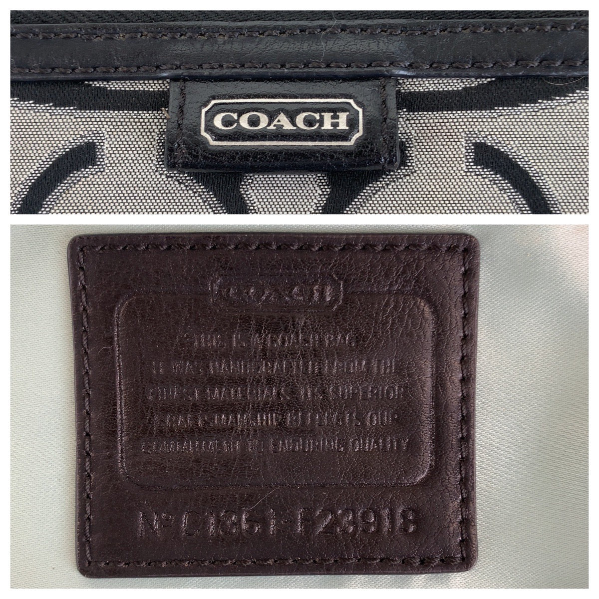 Coach Signature Canvas Leather 2way Bag