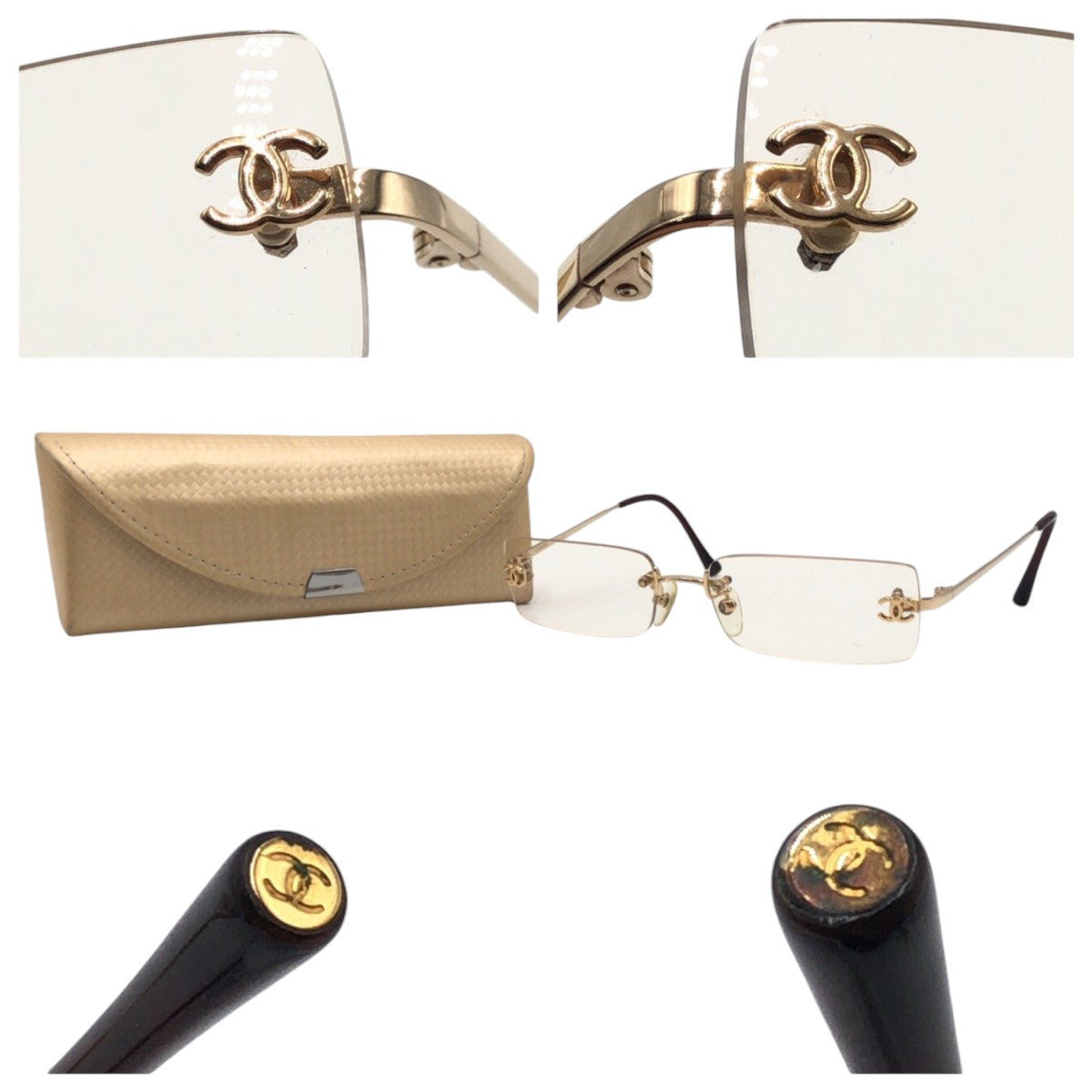 Chanel Coco Mark Frameless Metal Eyeglasses