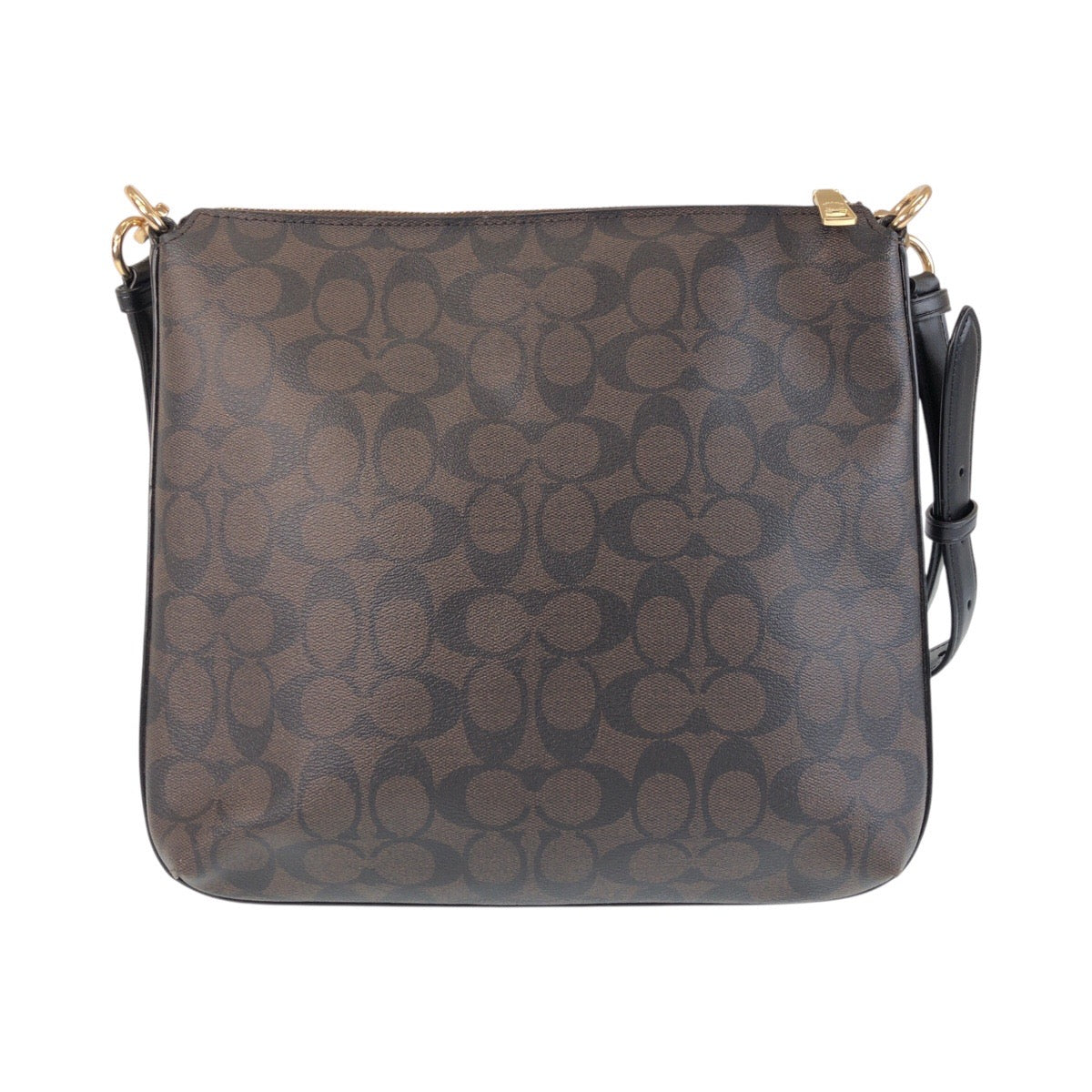 Coach Signature Brown Gold PVC Messenger Bag