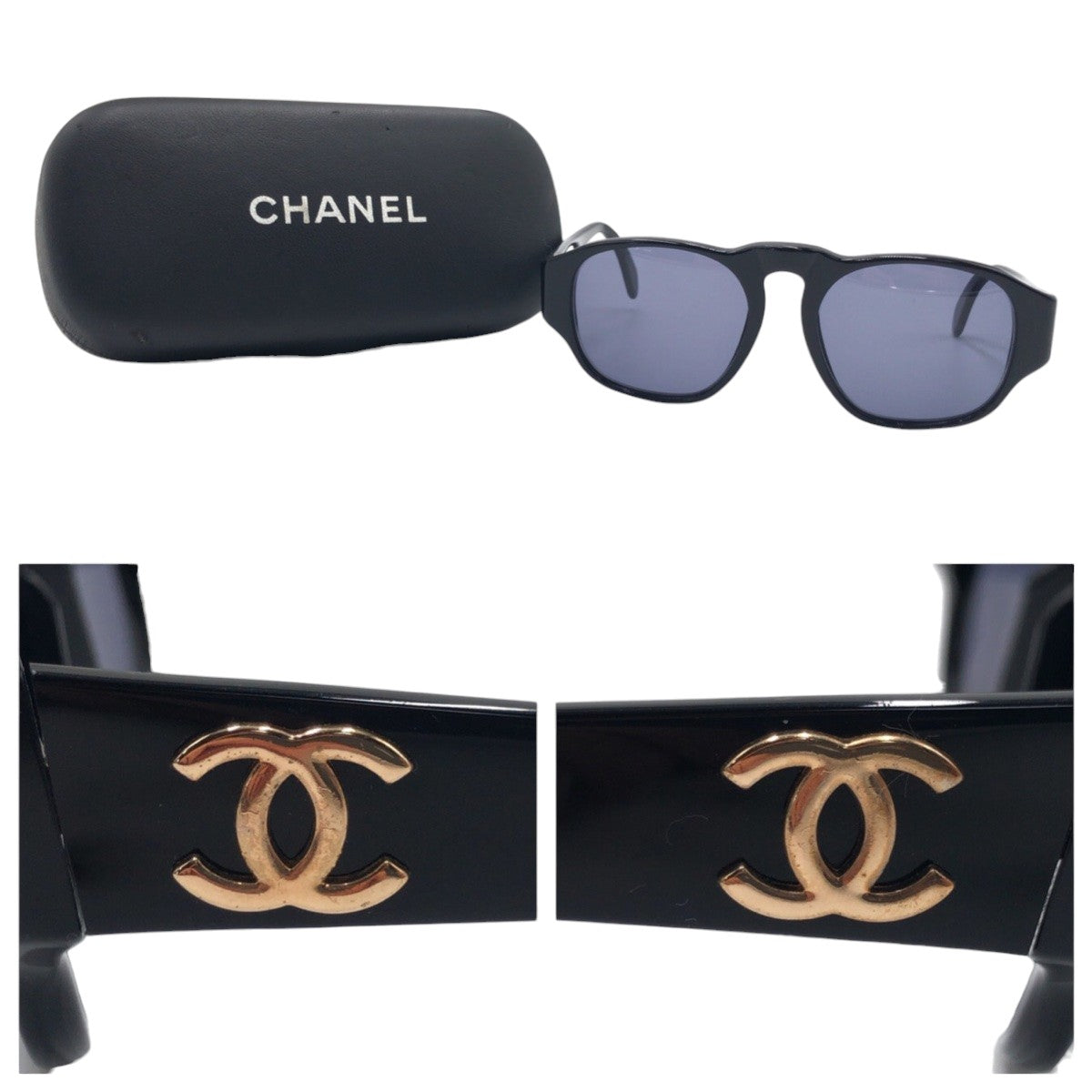 Chanel Vintage Coco Mark Plastic Sunglasses