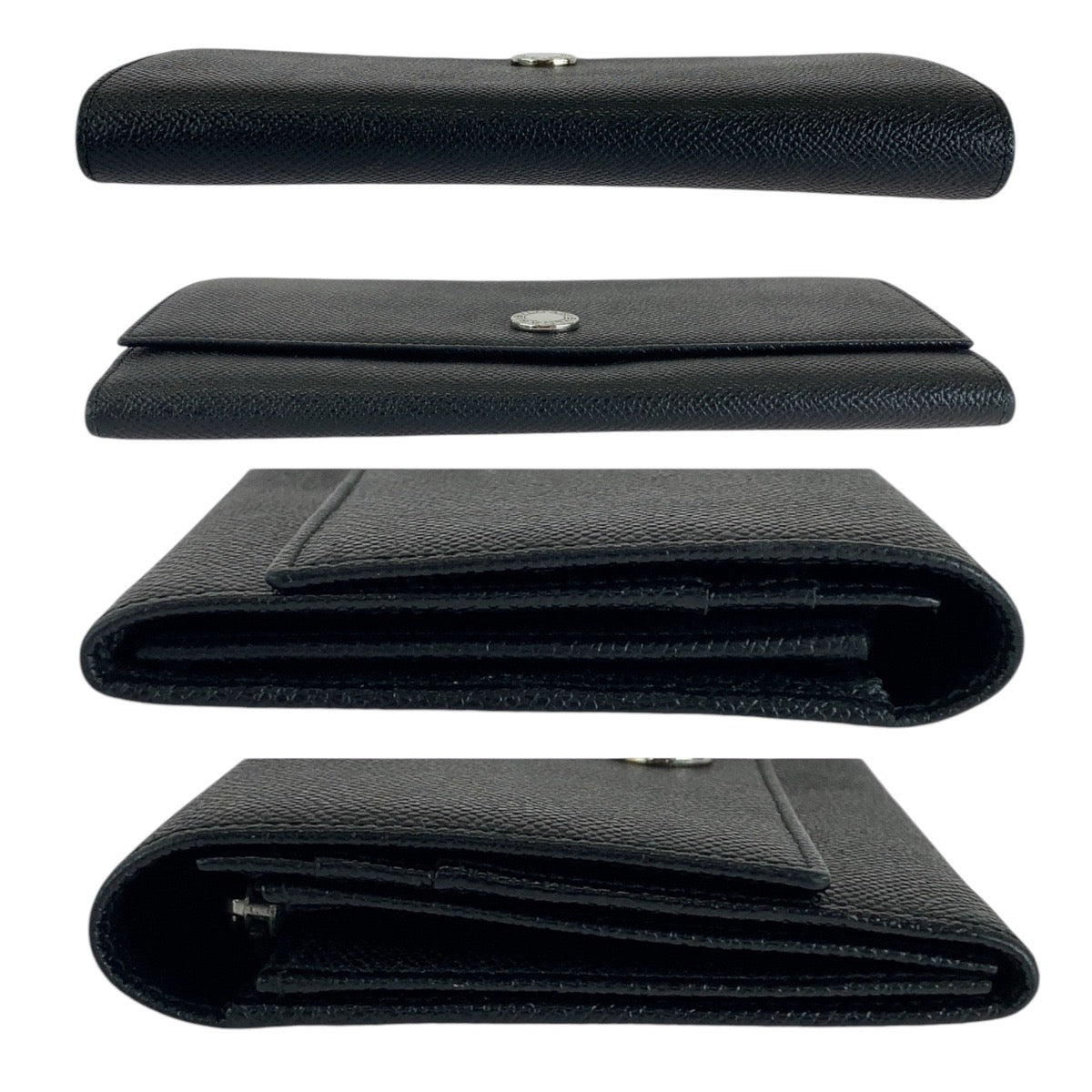 Bvlgari Black Leather Long Wallet