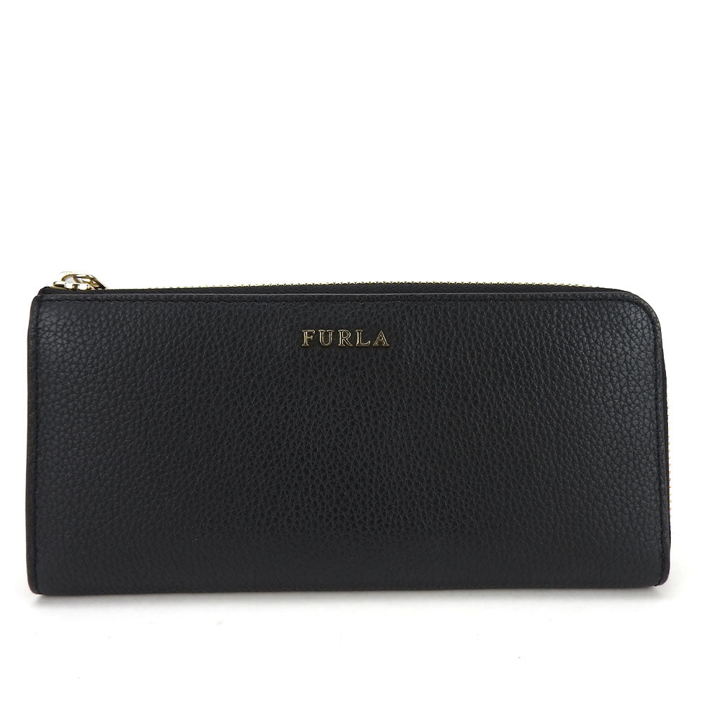 Furla Leather Long Wallet Black