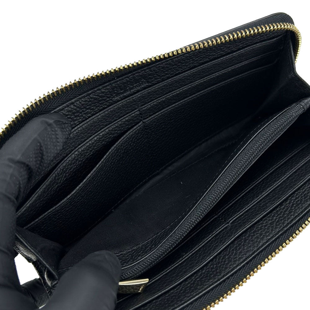 Furla Leather Long Wallet Black