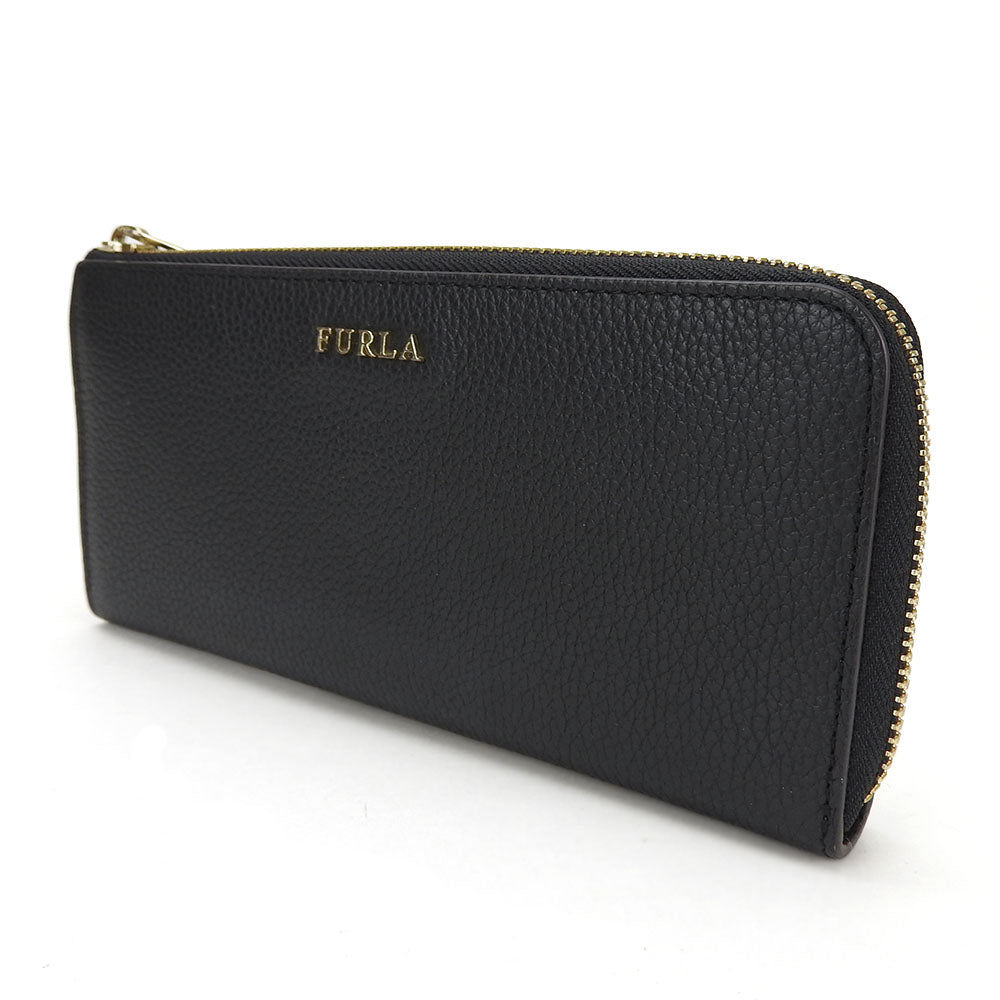 Furla Leather Long Wallet Black