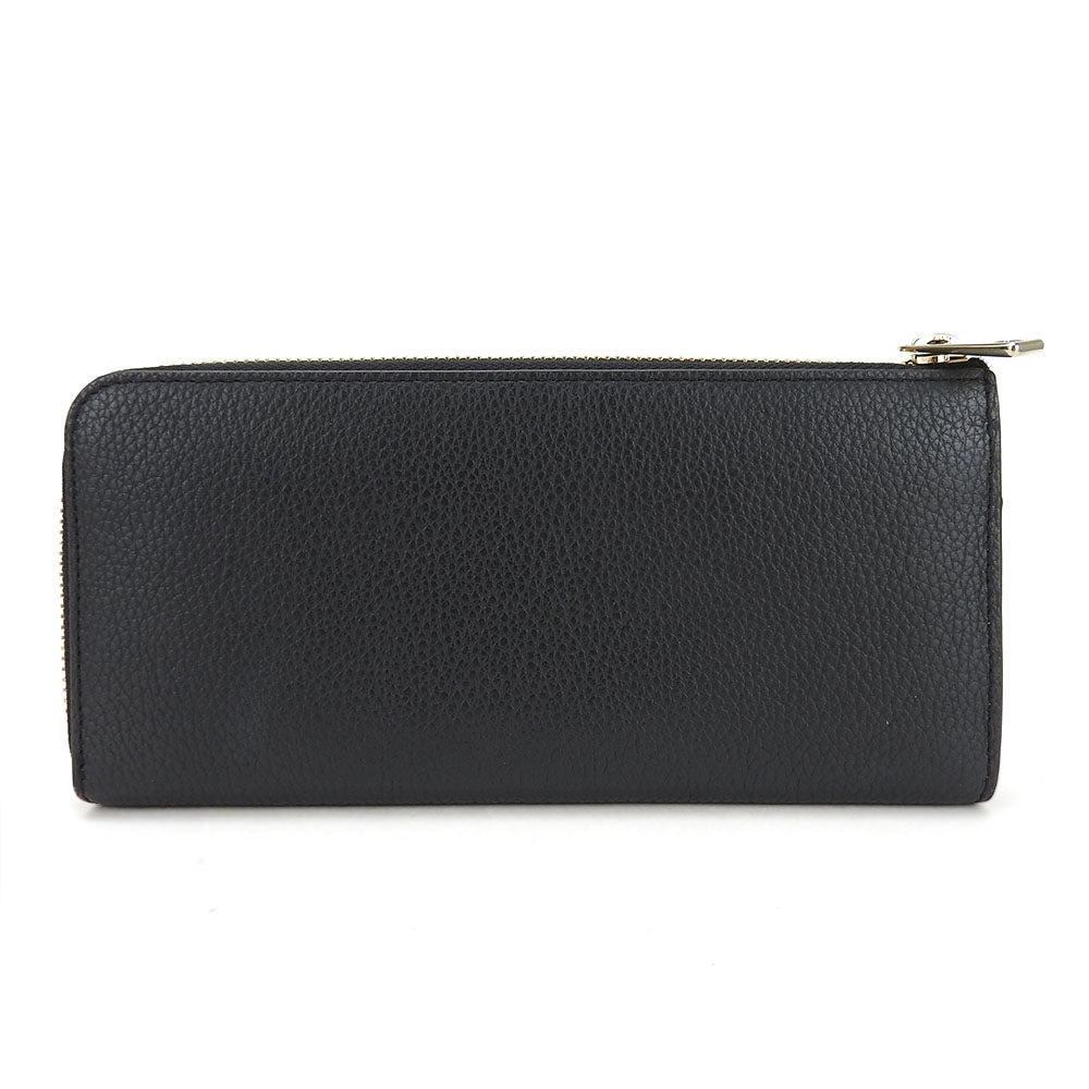 Furla Leather Long Wallet Black