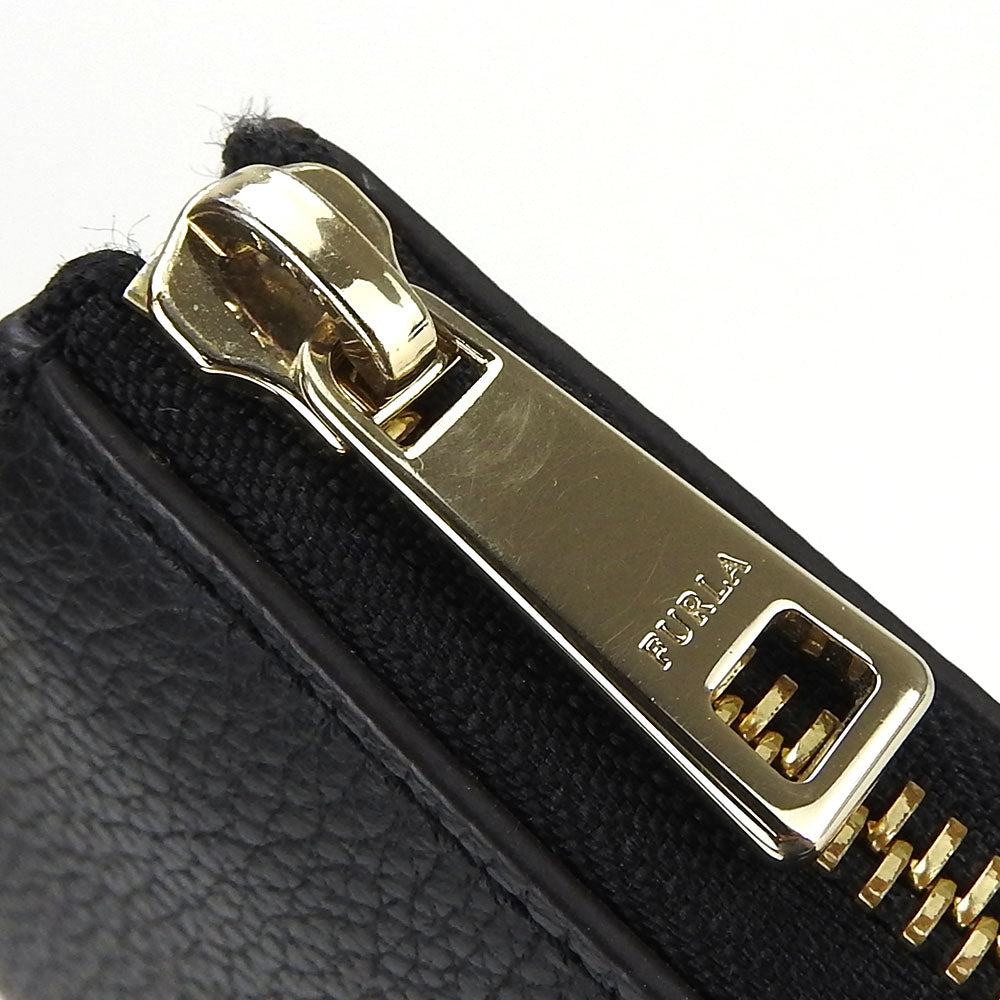 Furla Leather Long Wallet Black