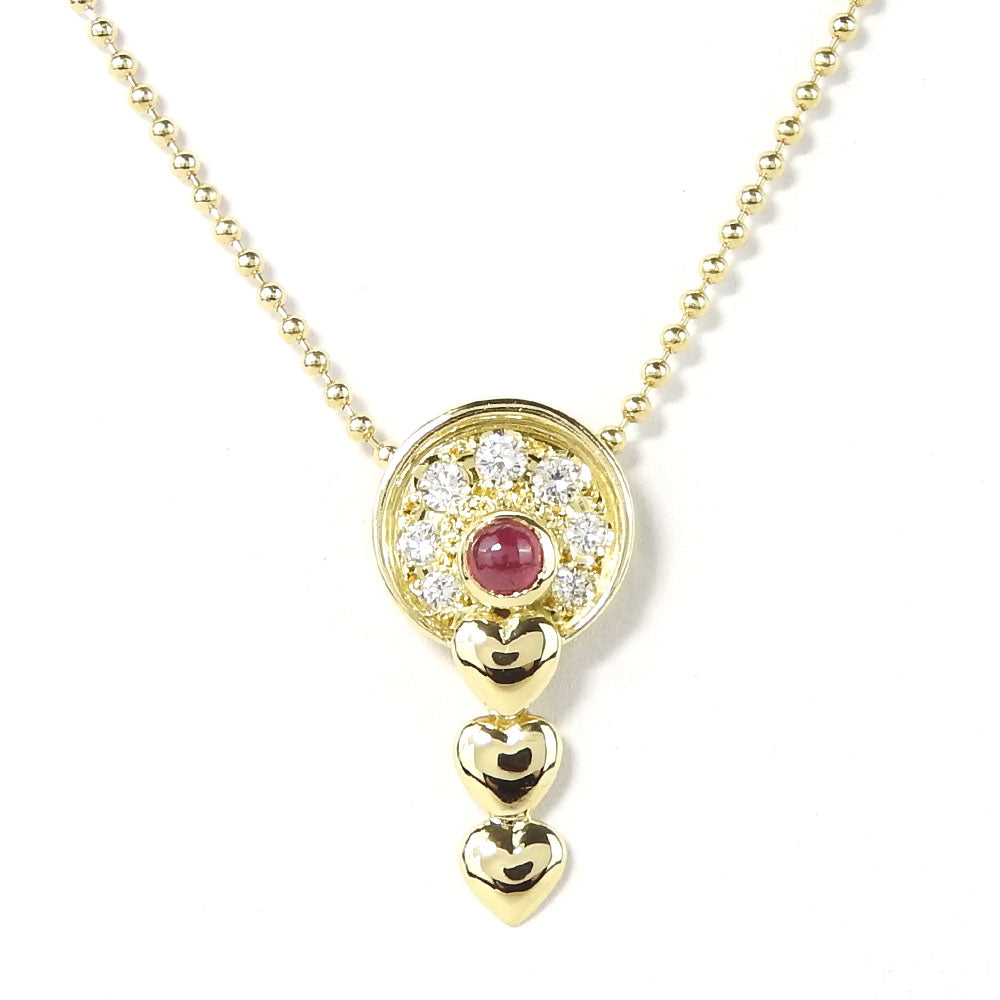 Dior K18YG Ruby Diamond Necklace