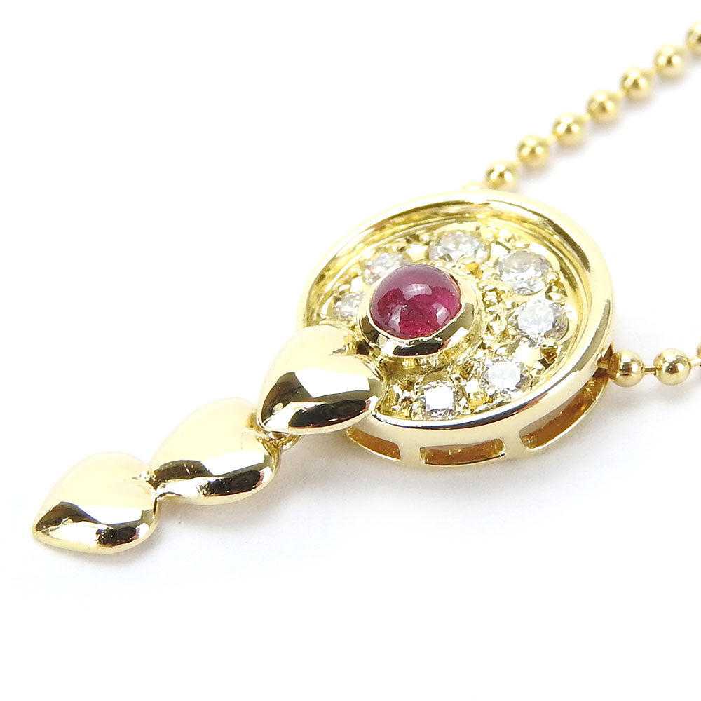 Dior K18YG Ruby Diamond Necklace