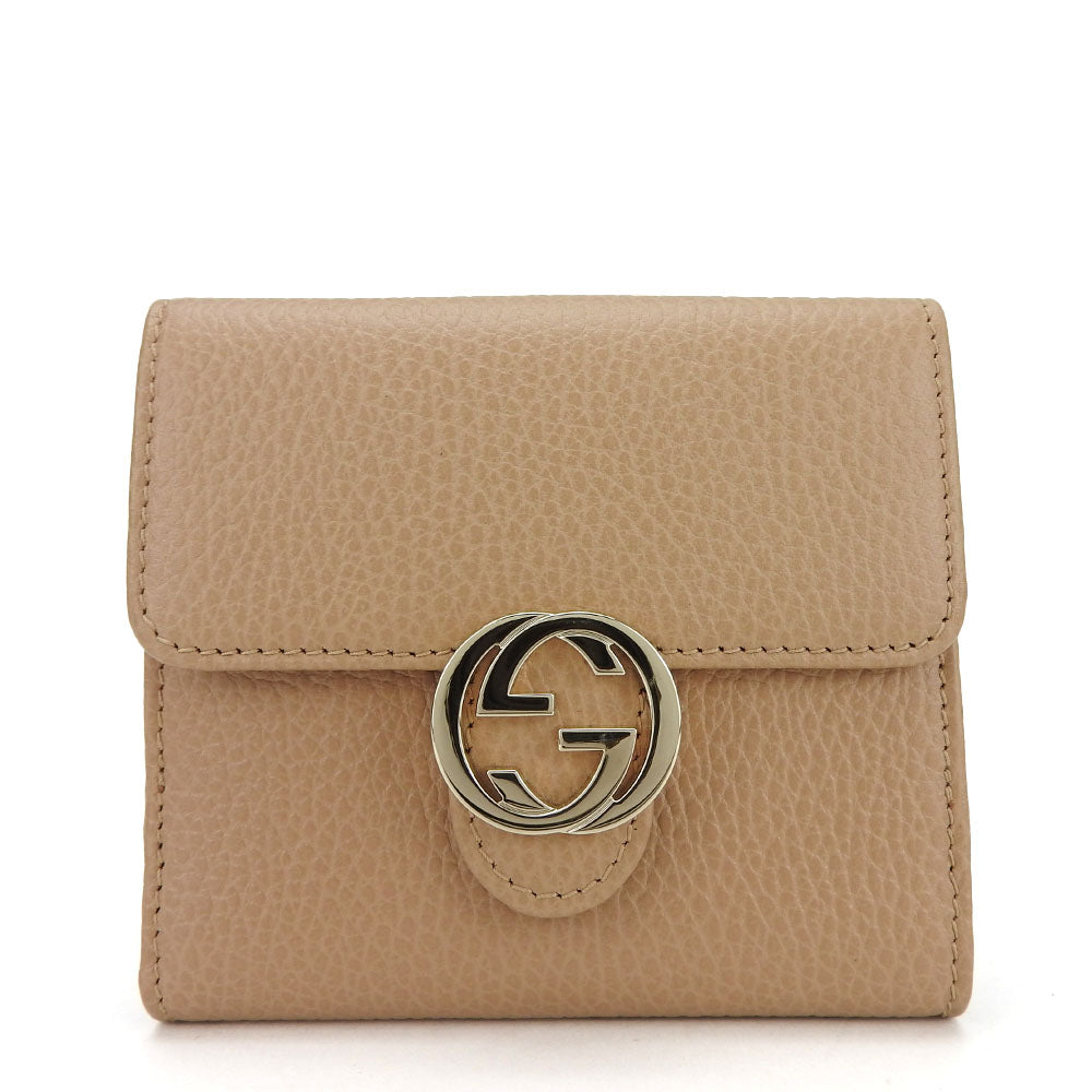 GUCCI Bifold Wallet Leather 615525 Beige