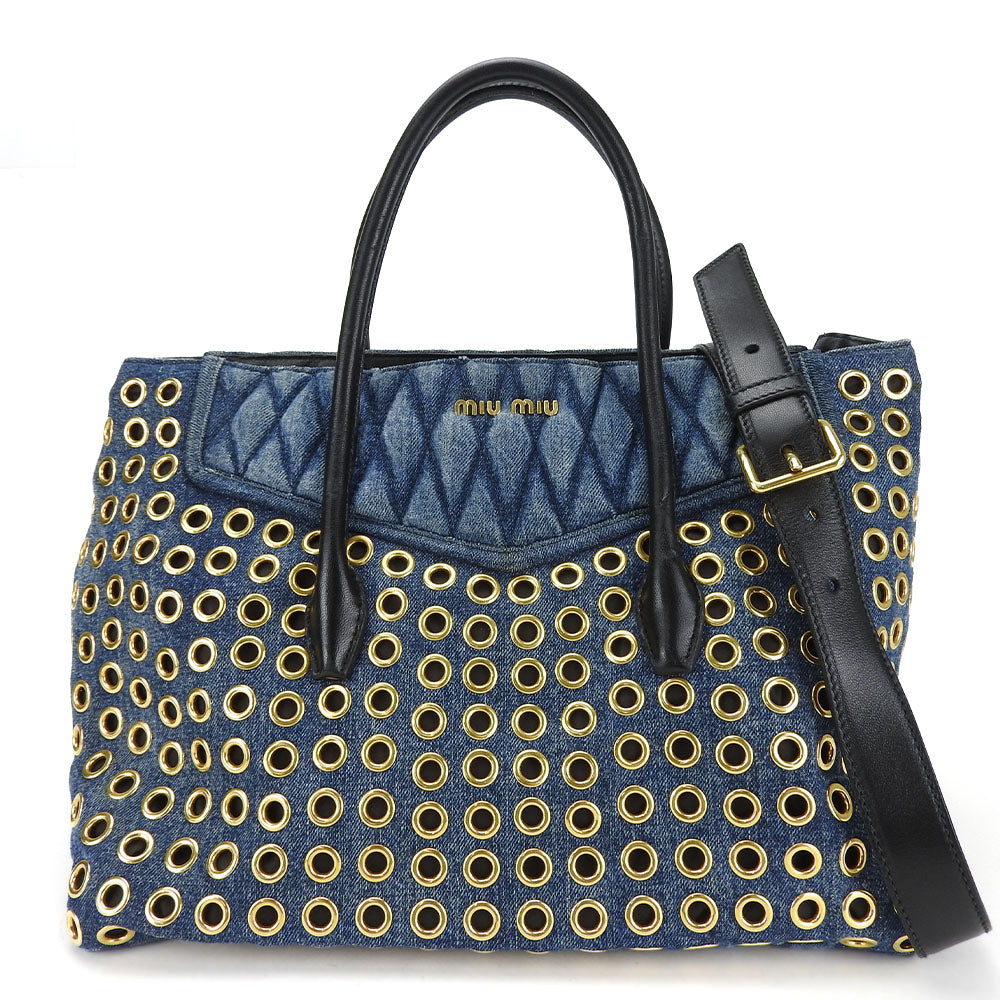 Miu Miu Denim Handbag Biker RN1080 2WAY