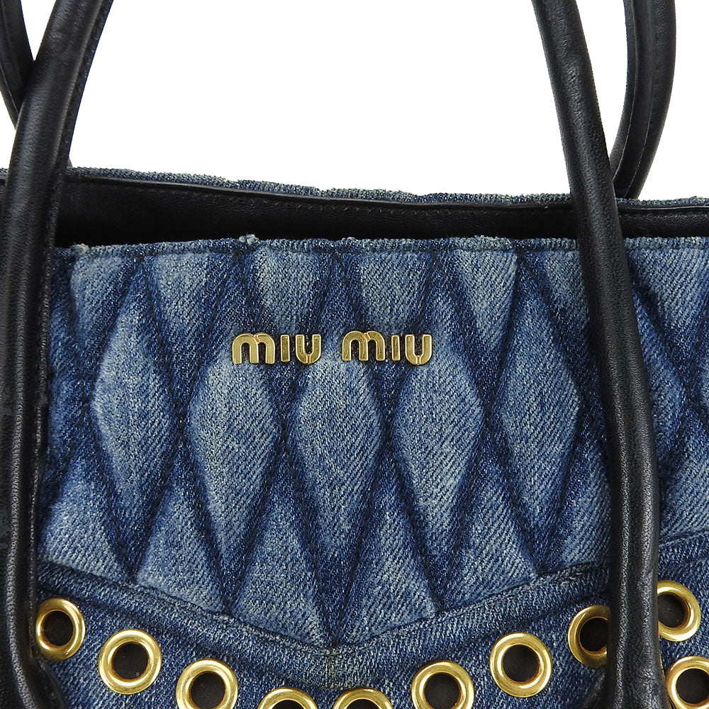 Miu Miu Denim Handbag Biker RN1080 2WAY