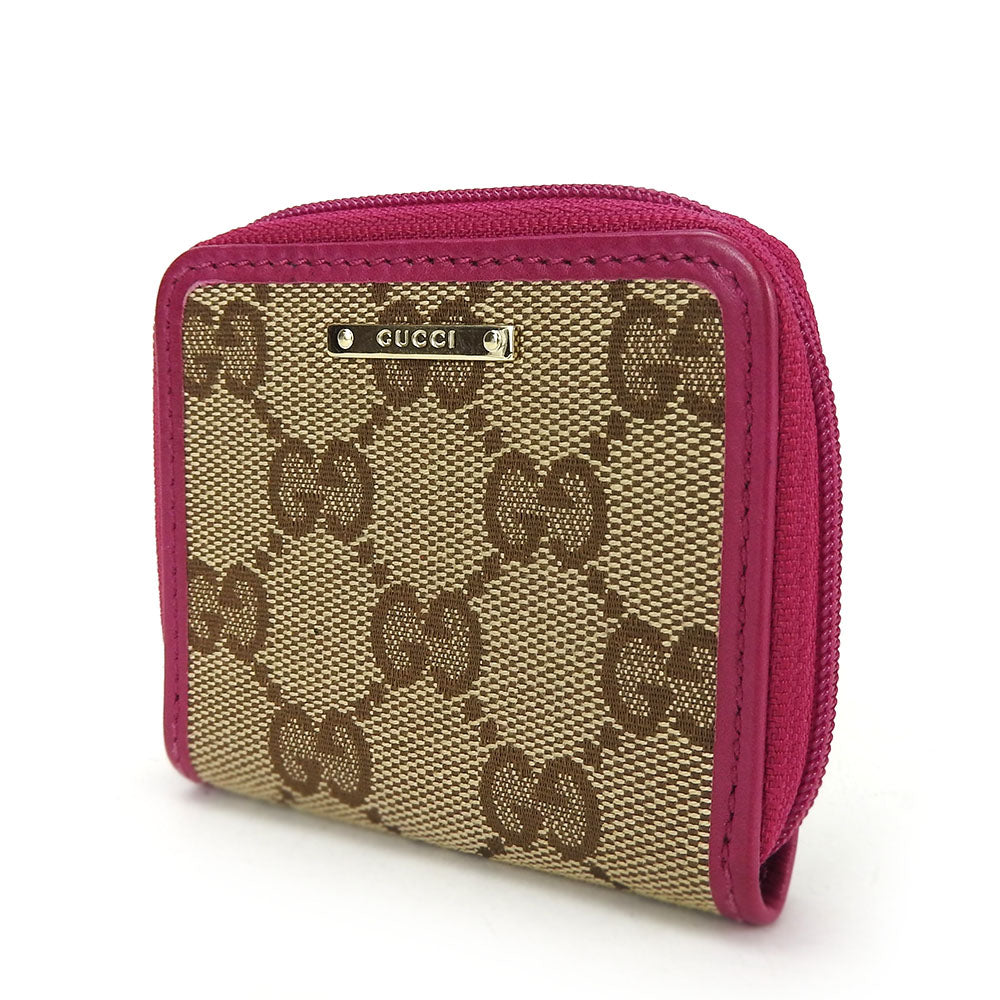 Gucci GG Canvas Leather Coin Case 115255