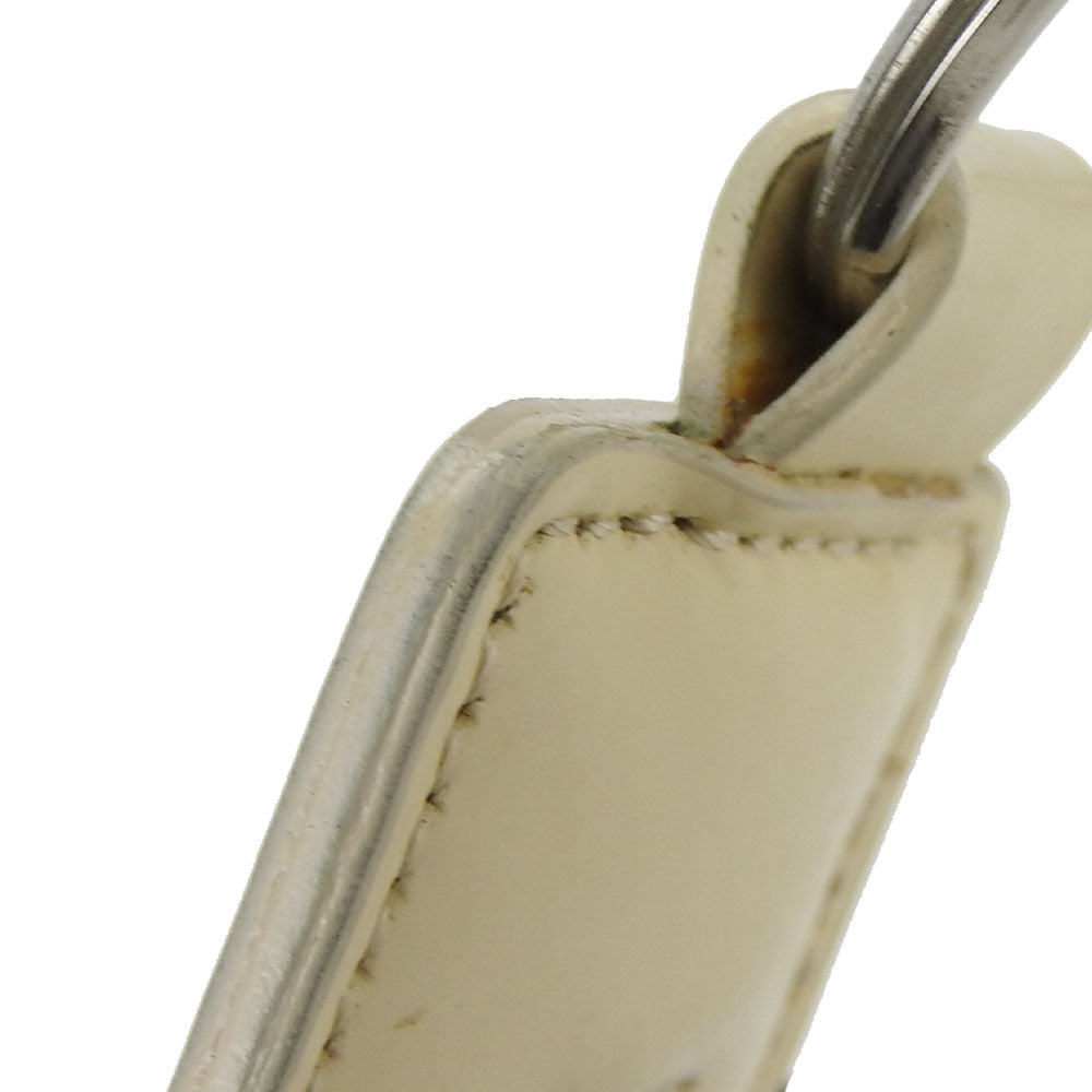 Dolce & Gabbana Leather Key Ring Ivory