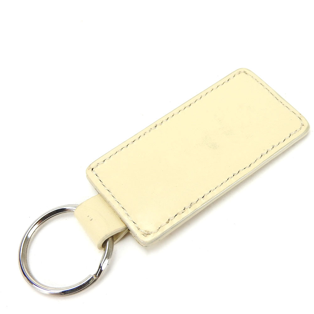 Dolce & Gabbana Leather Key Ring Ivory