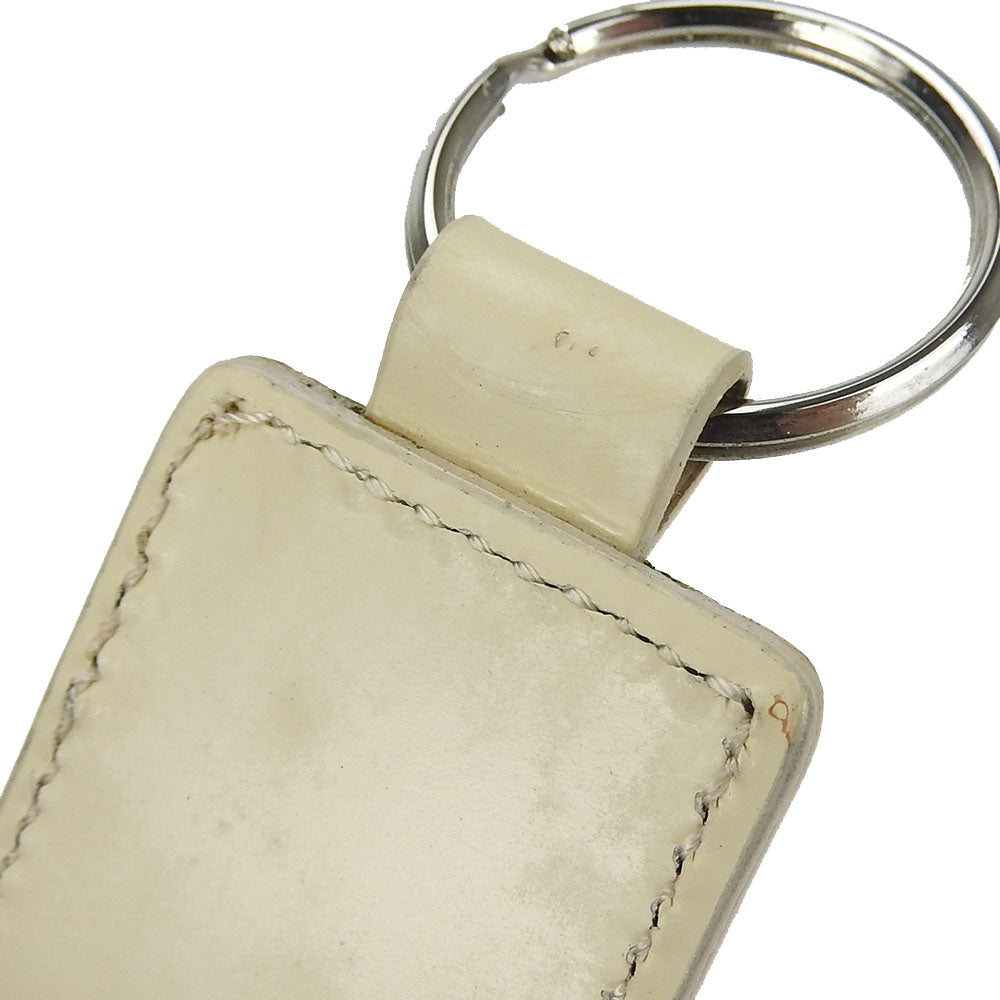 Dolce & Gabbana Leather Key Ring Ivory