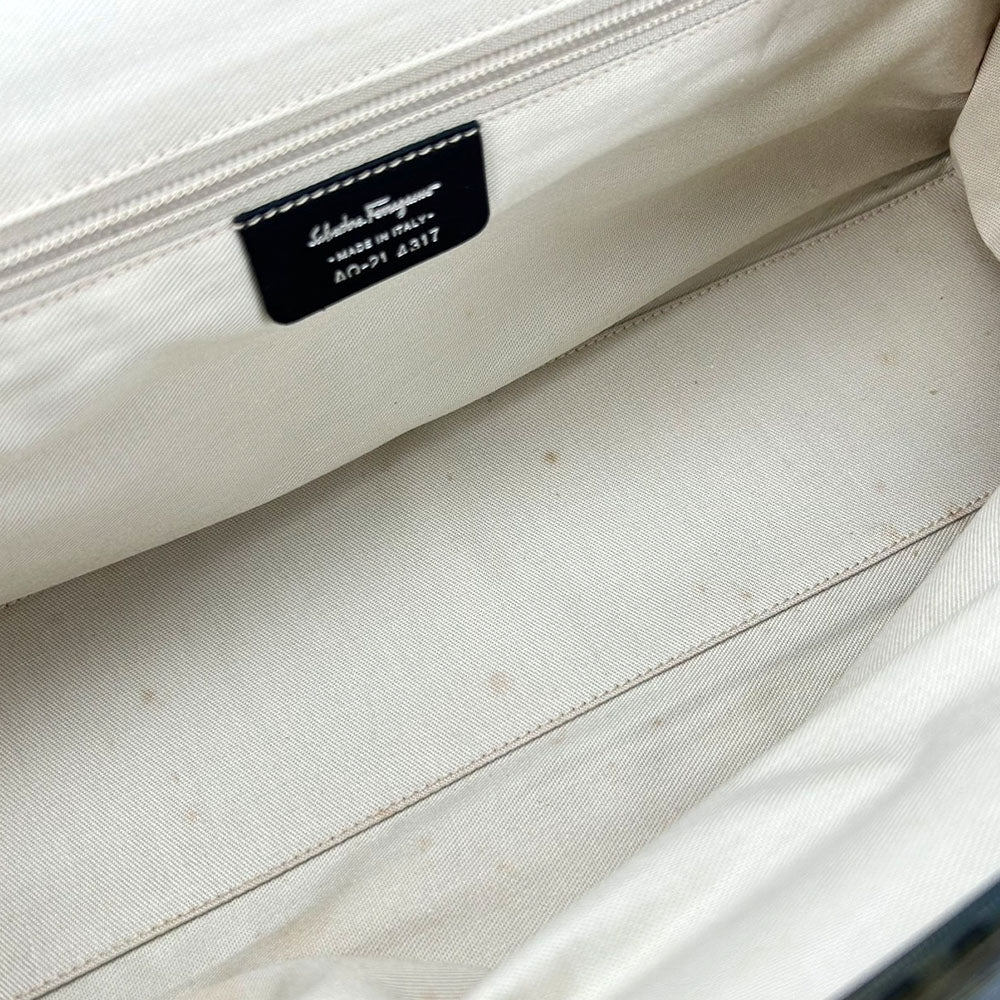 Salvatore Ferragamo Canvas Leather Tote Bag