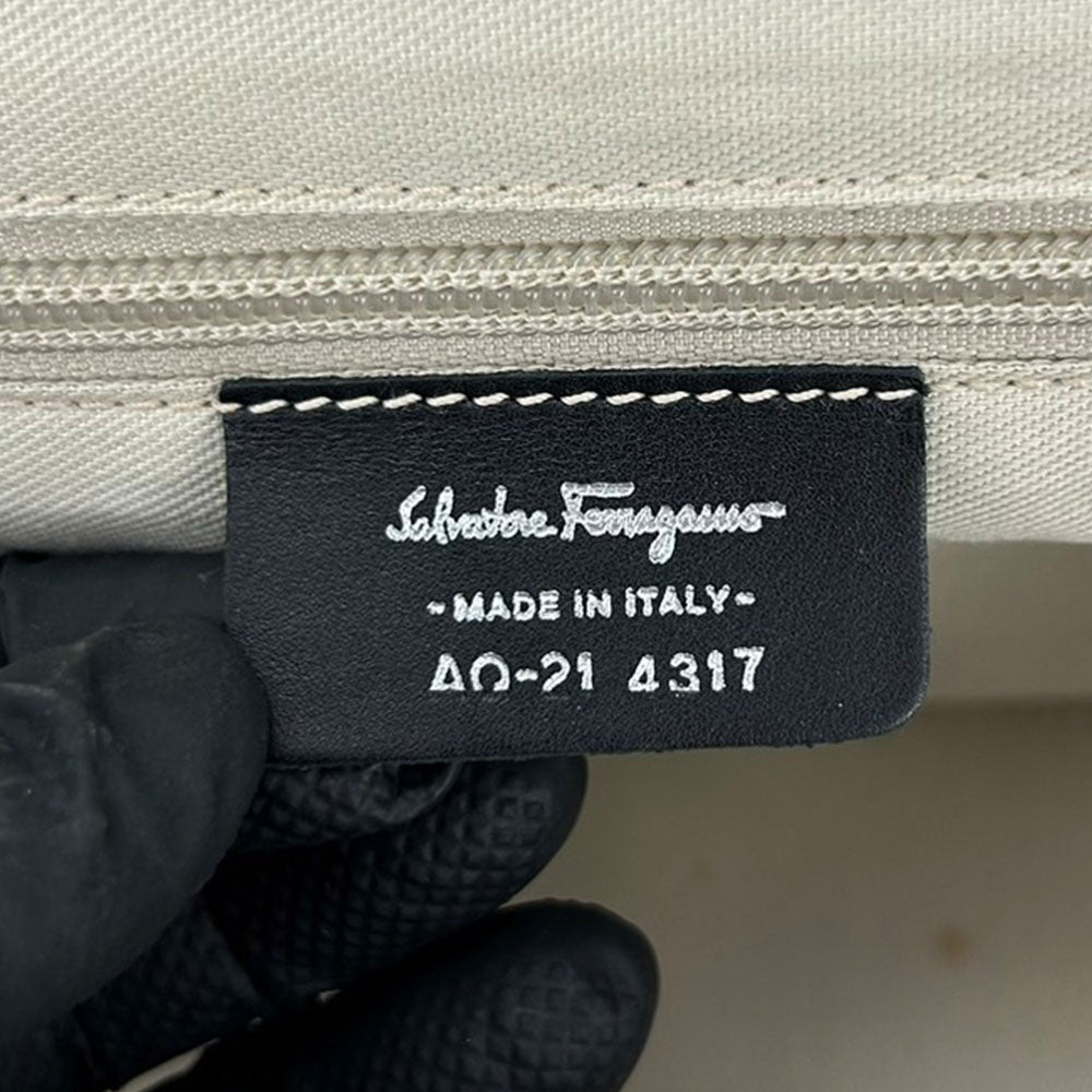 Salvatore Ferragamo Canvas Leather Tote Bag