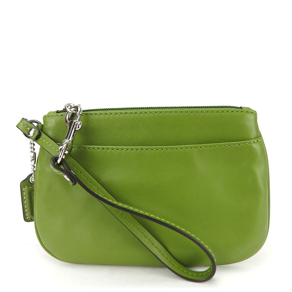 USED COACH Leather Green Pouch