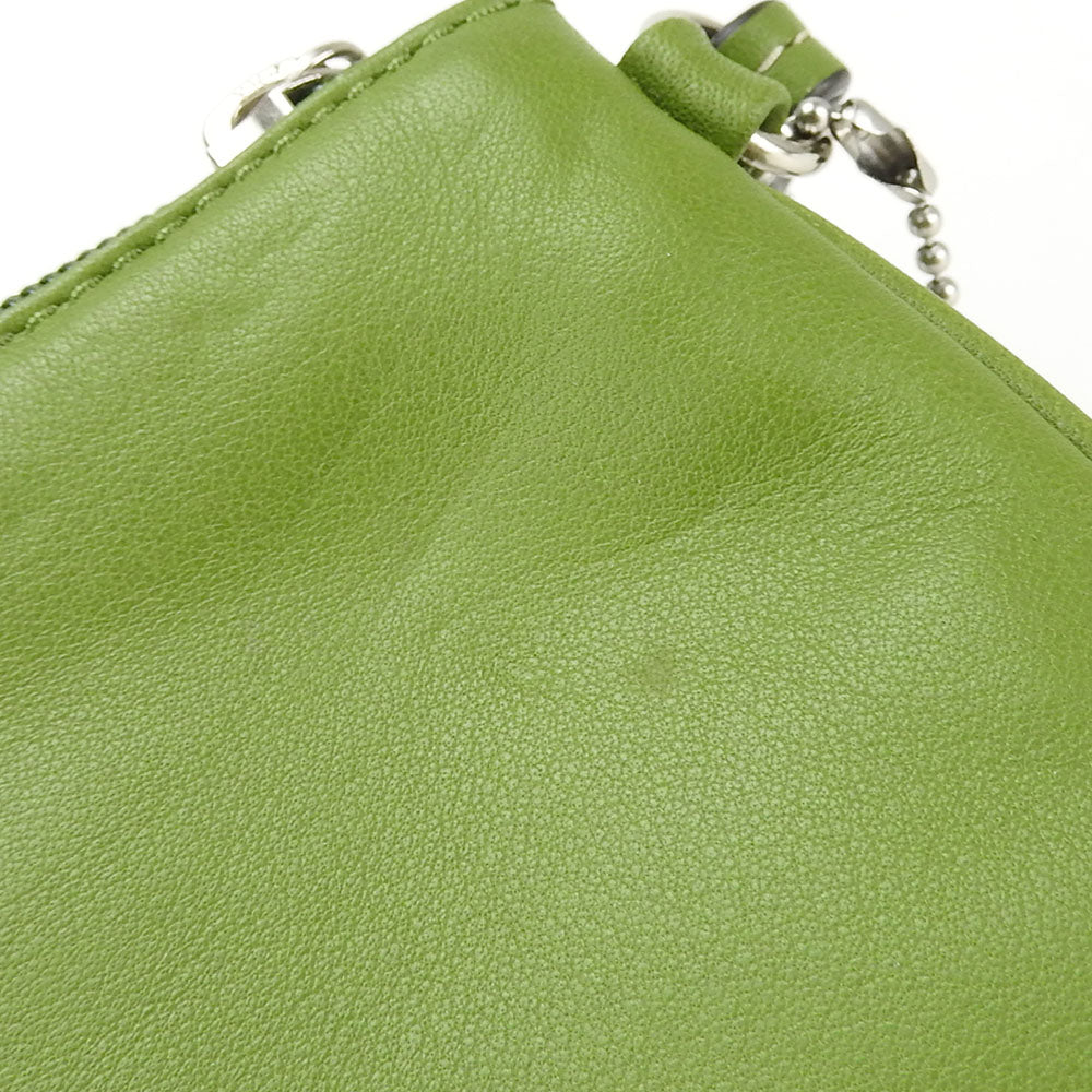 USED COACH Leather Green Pouch