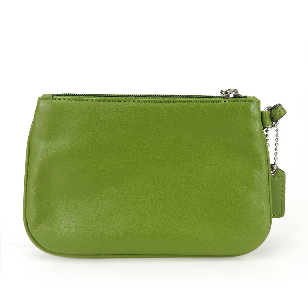 USED COACH Leather Green Pouch