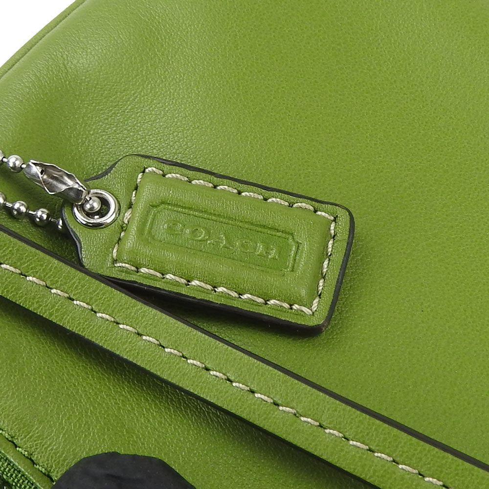 USED COACH Leather Green Pouch