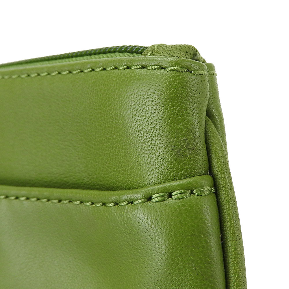 USED COACH Leather Green Pouch