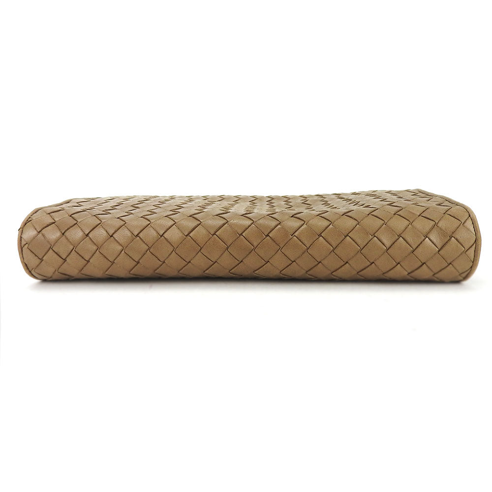 Bottega Veneta Leather Clutch Bag Beige