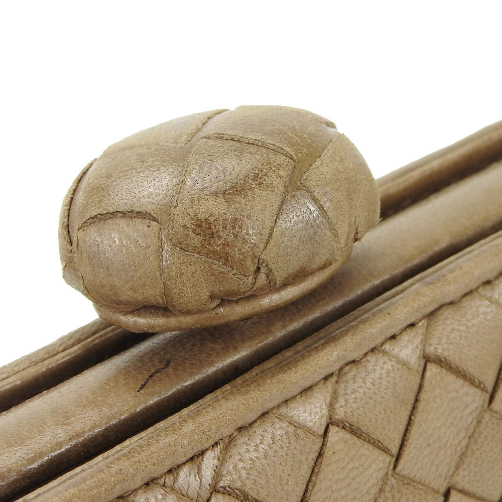 Bottega Veneta Leather Clutch Bag Beige