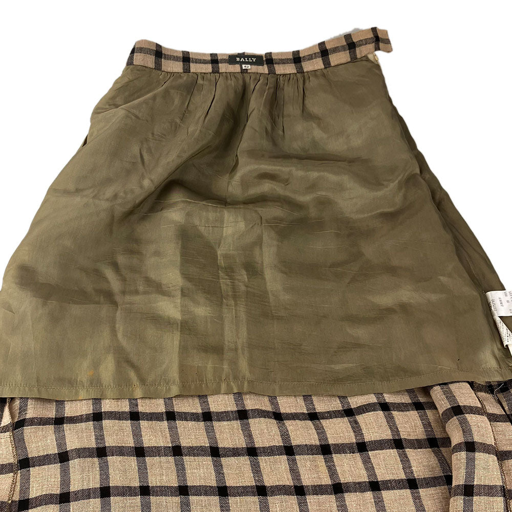 Bally Skirt 42 Hemp Acetate Cupra Beige Black