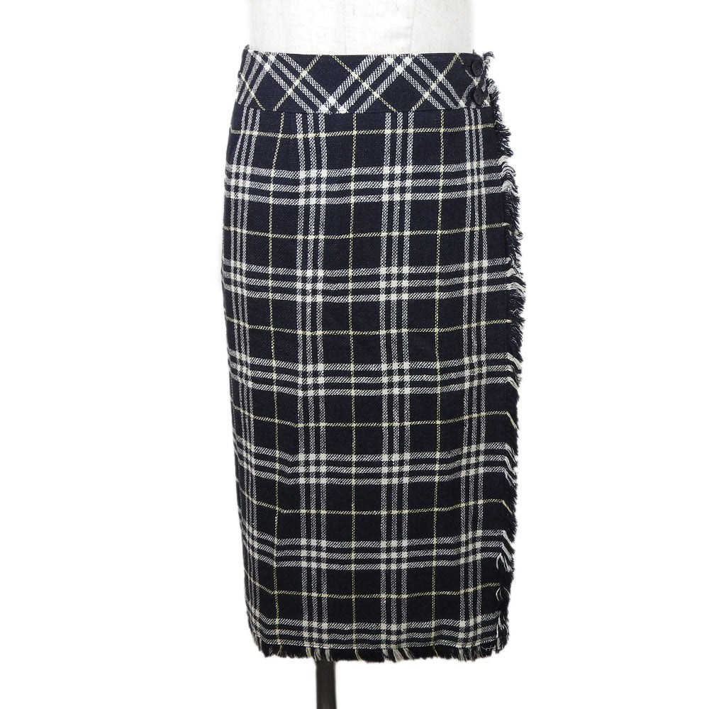 Burberry London Skirt Rayon Silk Wool Black