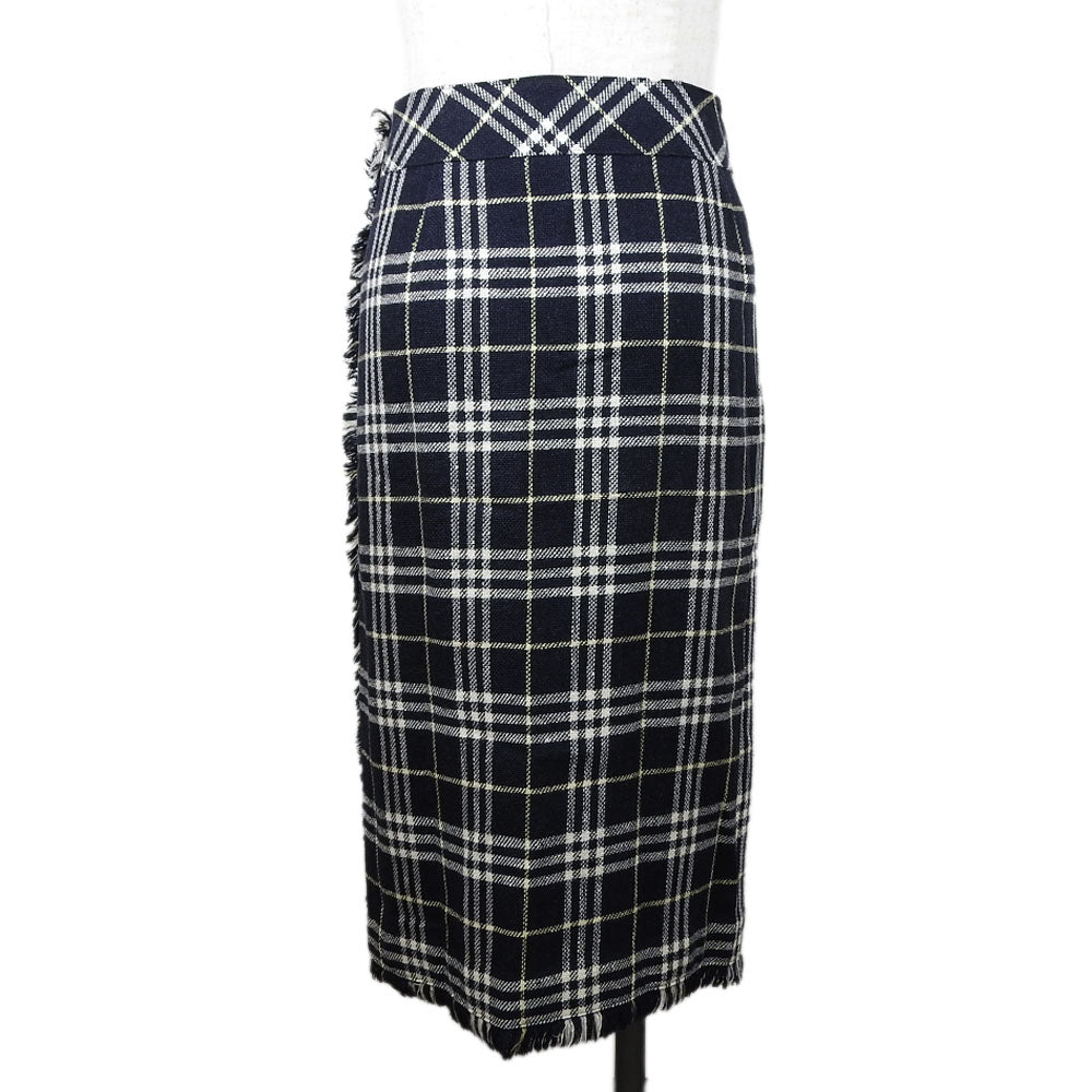 Burberry London Skirt Rayon Silk Wool Black