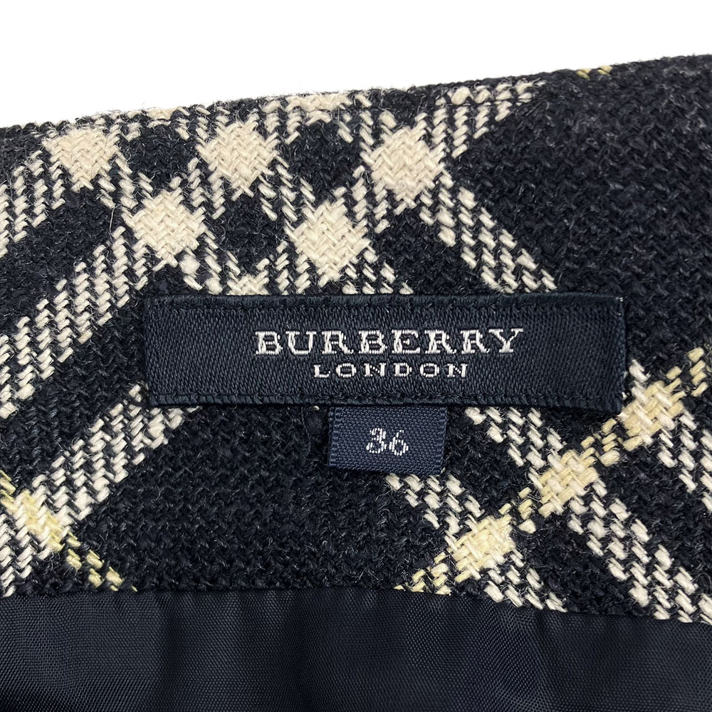 Burberry London Skirt Rayon Silk Wool Black