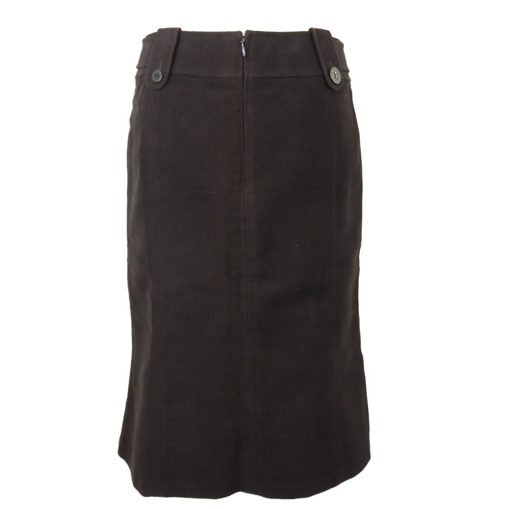 Burberry London Cotton Skirt 36 Dark Brown