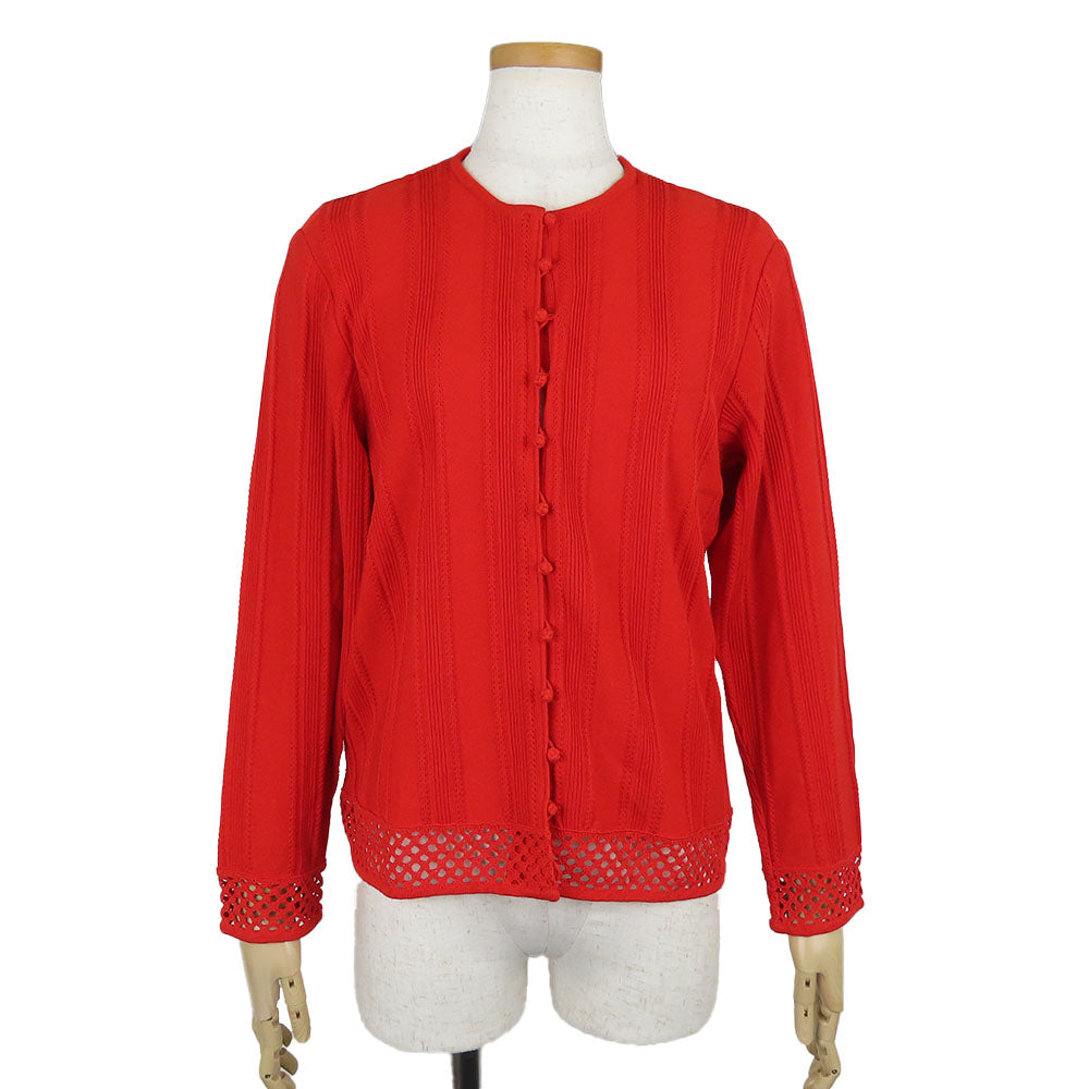 Christian Dior Red Cardigan M Cotton Rayon