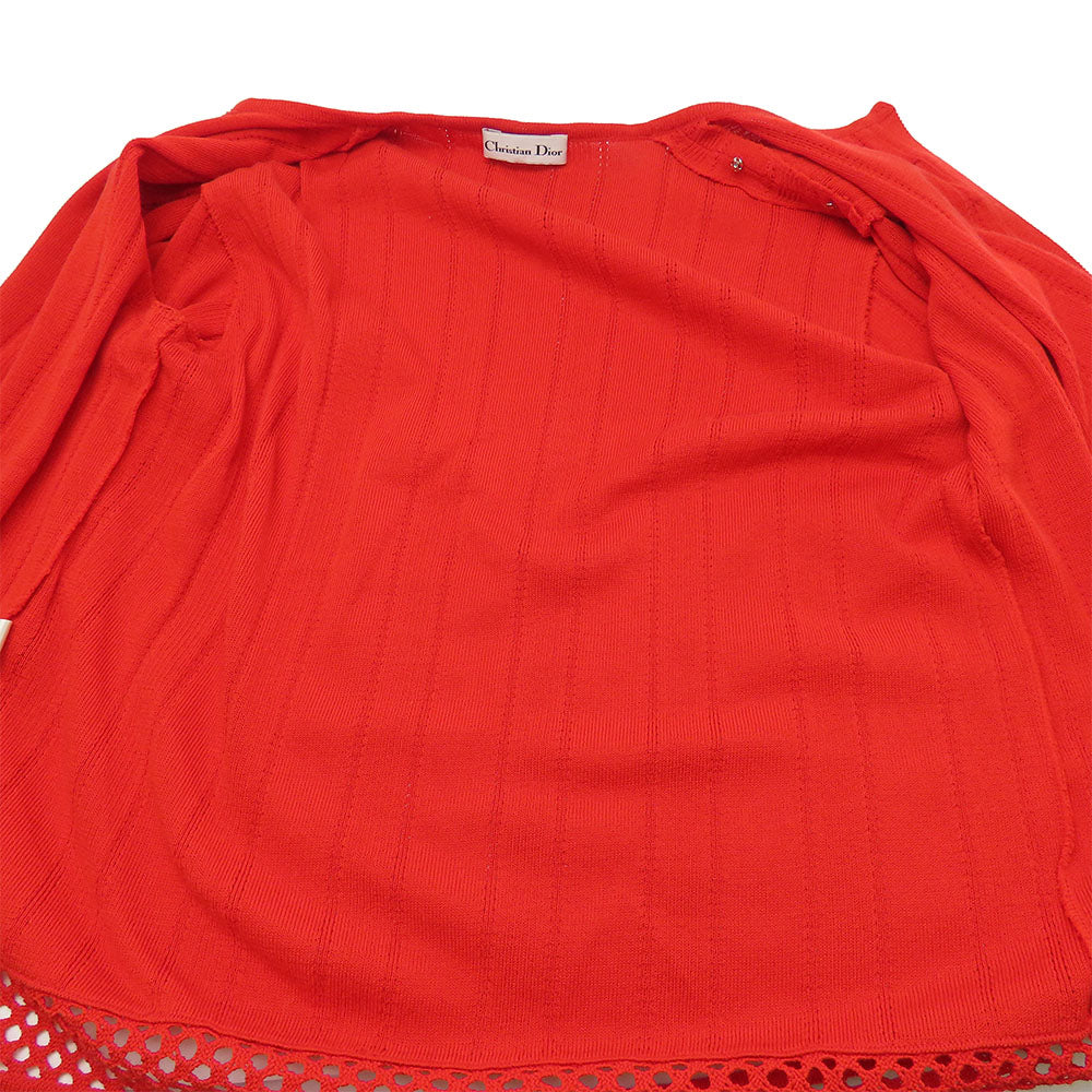 Christian Dior Red Cardigan M Cotton Rayon