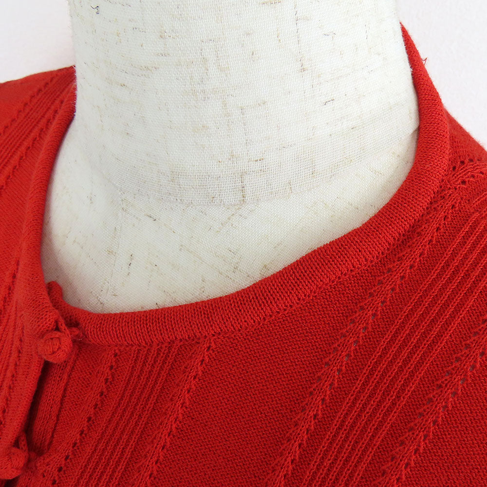 Christian Dior Red Cardigan M Cotton Rayon