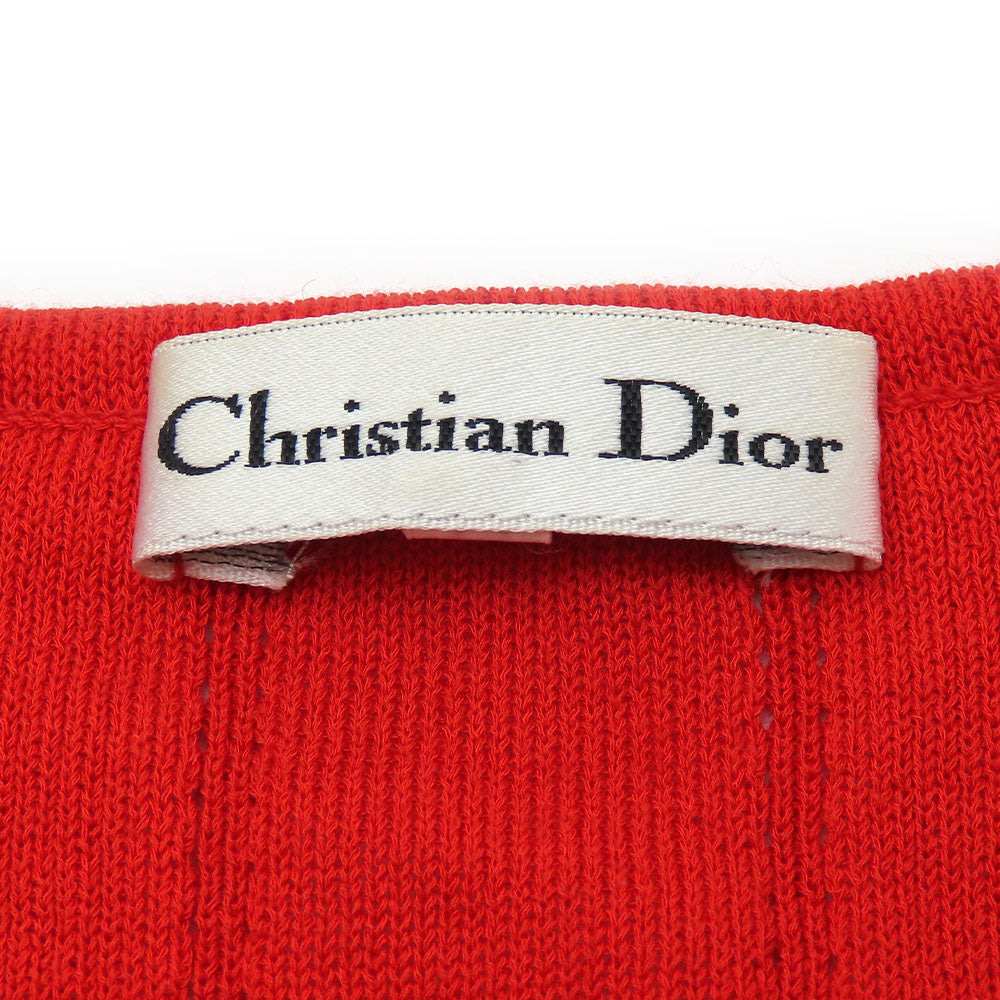 Christian Dior Red Cardigan M Cotton Rayon