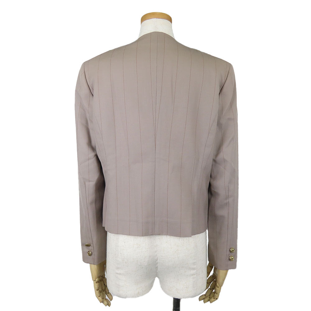 Burberry Wool Cotton Cupra No Collar Jacket