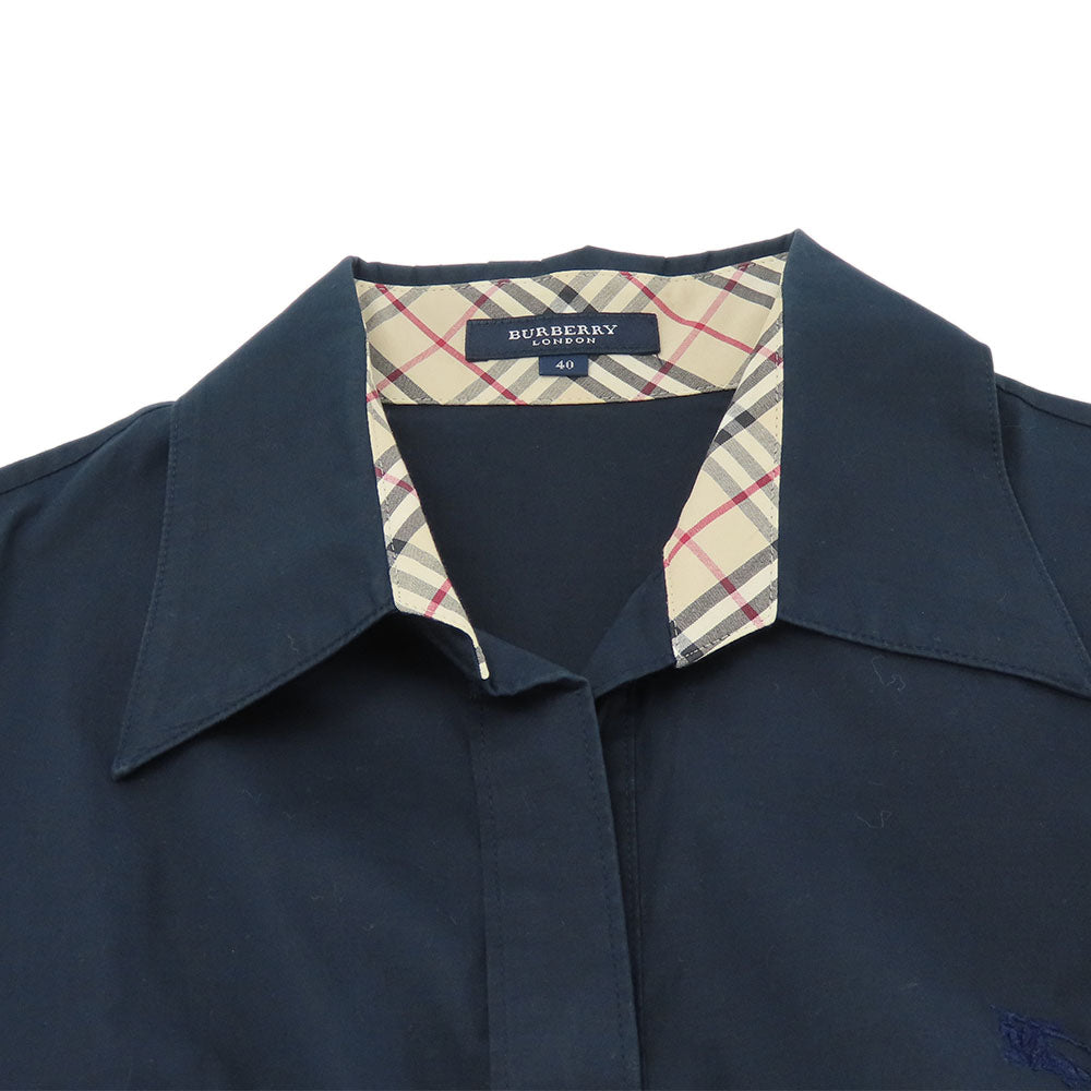 Burberry London Cotton Polyurethane Shirt Navy