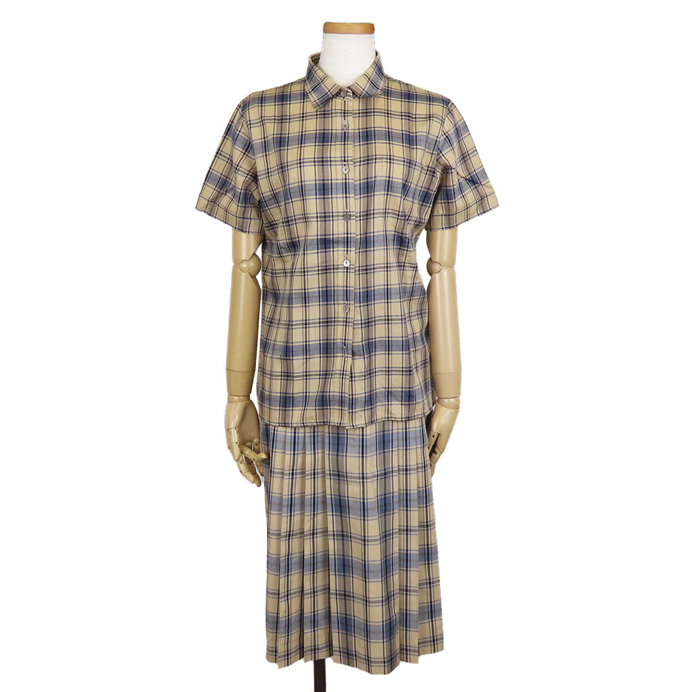 DAKS Polyester Cotton Check Shirt Skirt Set