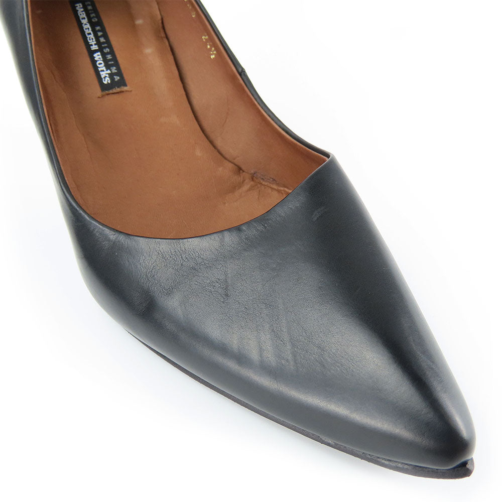 RABOKIGOSHI Works Leather Pumps Black