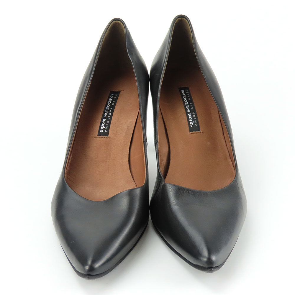 RABOKIGOSHI Works Leather Pumps Black